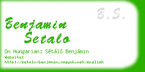 benjamin setalo business card
