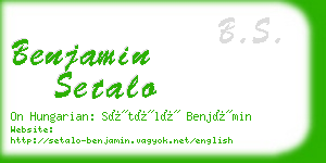 benjamin setalo business card